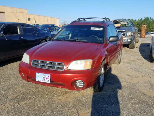 4S4BT62C157108020 - 2005 SUBARU BAJA SPORT RED photo 2