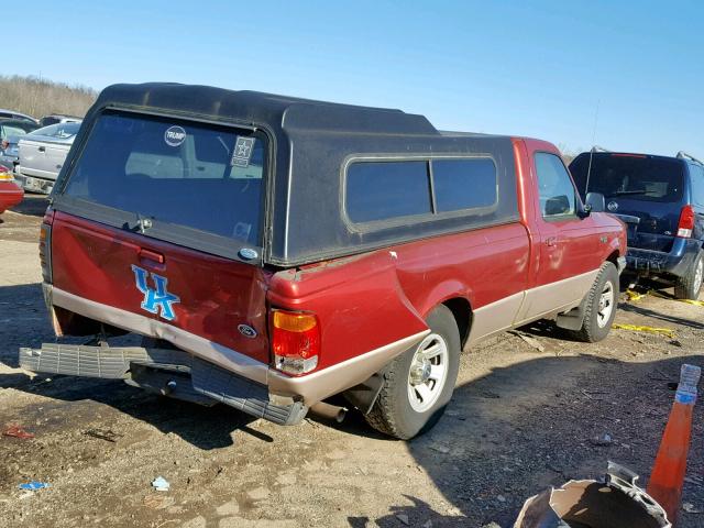 1FTYR10C3WUC39682 - 1998 FORD RANGER RED photo 4