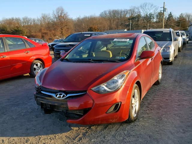 KMHDH4AE2BU107943 - 2011 HYUNDAI ELANTRA GL RED photo 2