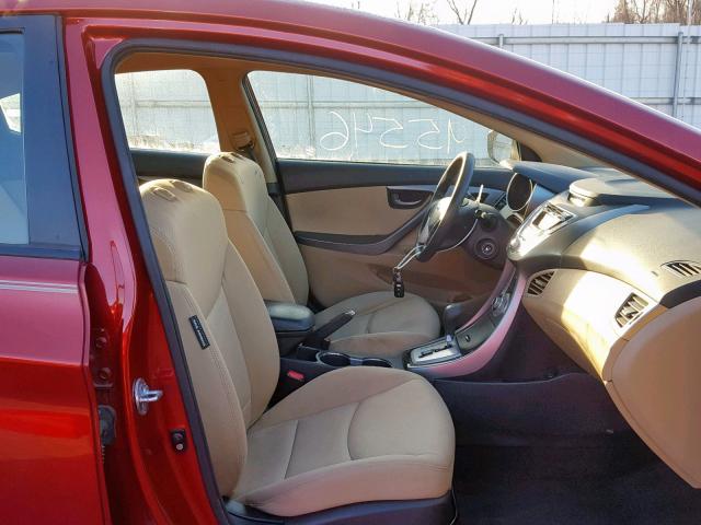 KMHDH4AE2BU107943 - 2011 HYUNDAI ELANTRA GL RED photo 5