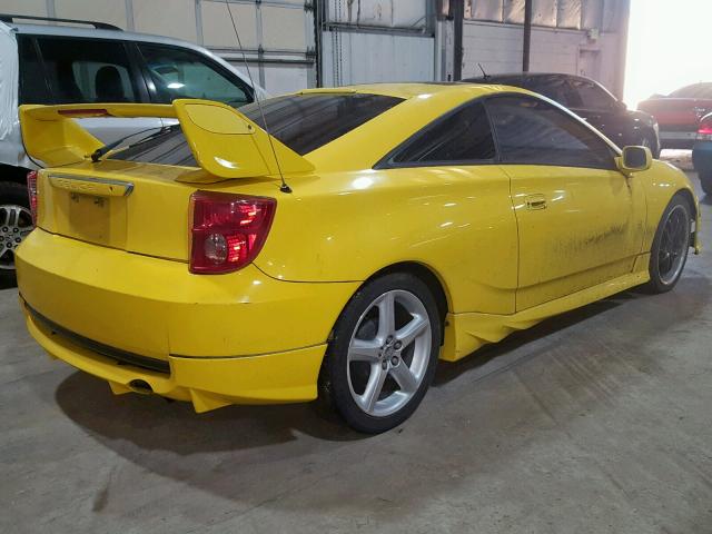 JTDDR32T130149781 - 2003 TOYOTA CELICA GT YELLOW photo 4