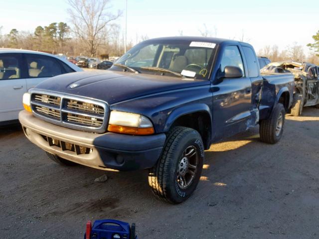 1D7HG12X63S152068 - 2003 DODGE DAKOTA SXT BLUE photo 2