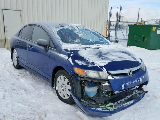 2HGFA16307H010615 - 2007 HONDA CIVIC DX BLUE photo 1