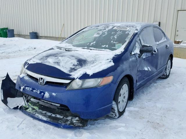 2HGFA16307H010615 - 2007 HONDA CIVIC DX BLUE photo 2