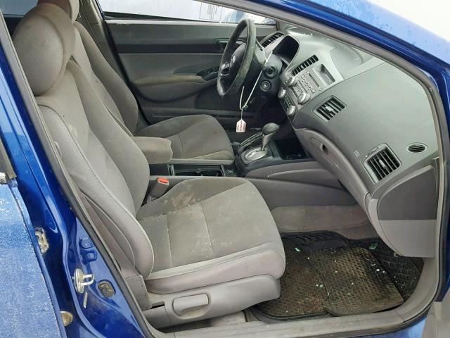 2HGFA16307H010615 - 2007 HONDA CIVIC DX BLUE photo 5