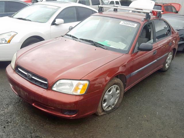 4S3BE635027212766 - 2002 SUBARU LEGACY L RED photo 2