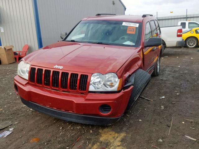 1J4GS48K95C543207 - 2005 JEEP GRAND CHER RED photo 2