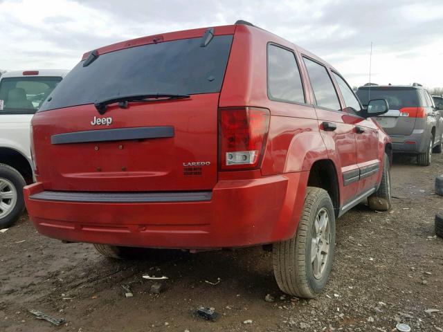 1J4GS48K95C543207 - 2005 JEEP GRAND CHER RED photo 4