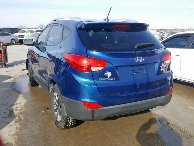 KM8JU3AG0EU800380 - 2014 HYUNDAI TUCSON GLS BLUE photo 3