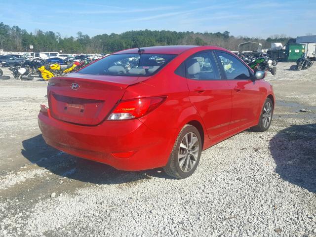 KMHCT4AE0HU255270 - 2017 HYUNDAI ACCENT SE RED photo 4