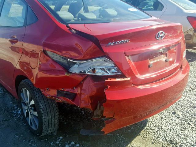 KMHCT4AE0HU255270 - 2017 HYUNDAI ACCENT SE RED photo 9