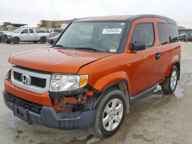 5J6YH1H73AL005304 - 2010 HONDA ELEMENT EX ORANGE photo 2