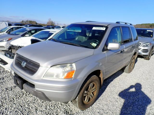 2HKYF18694H547065 - 2004 HONDA PILOT EXL SILVER photo 2