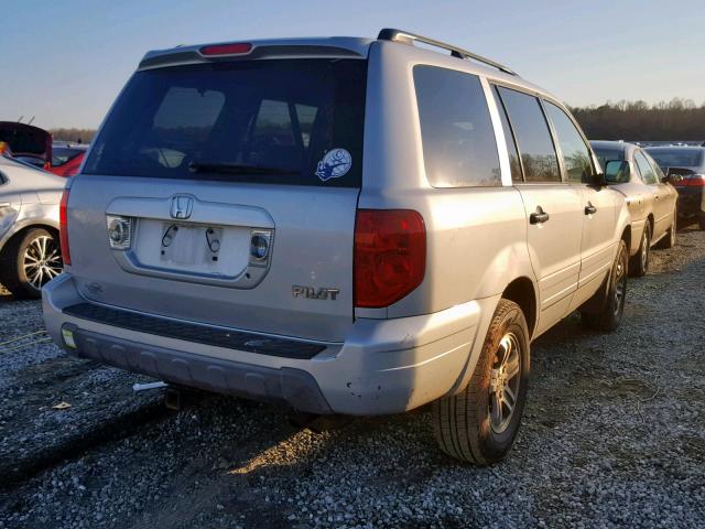 2HKYF18694H547065 - 2004 HONDA PILOT EXL SILVER photo 4