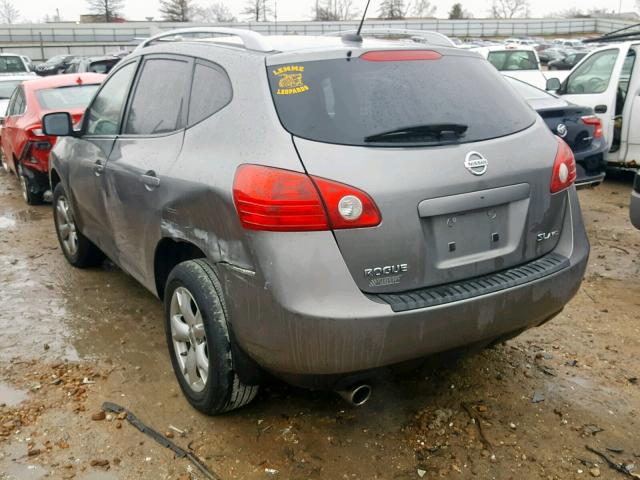 JN8AS58V78W114196 - 2008 NISSAN ROGUE S GRAY photo 3