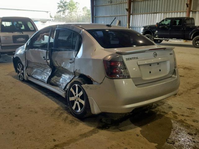 3N1AB6AP7BL712138 - 2011 NISSAN SENTRA 2.0 SILVER photo 3