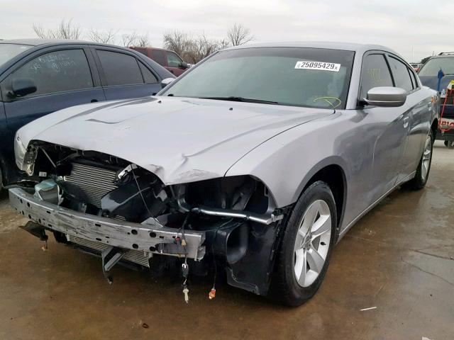 2C3CDXHG0EH347315 - 2014 DODGE CHARGER SX GRAY photo 2