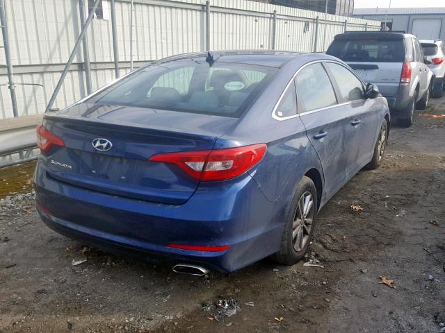 5NPE24AF5GH386793 - 2016 HYUNDAI SONATA SE BLUE photo 4