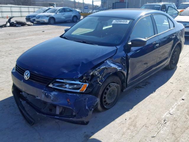 3VW2K7AJ3CM395633 - 2012 VOLKSWAGEN JETTA BASE Կապույտ լուսանկար 2