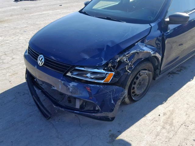 3VW2K7AJ3CM395633 - 2012 VOLKSWAGEN JETTA BASE Կապույտ լուսանկար 9