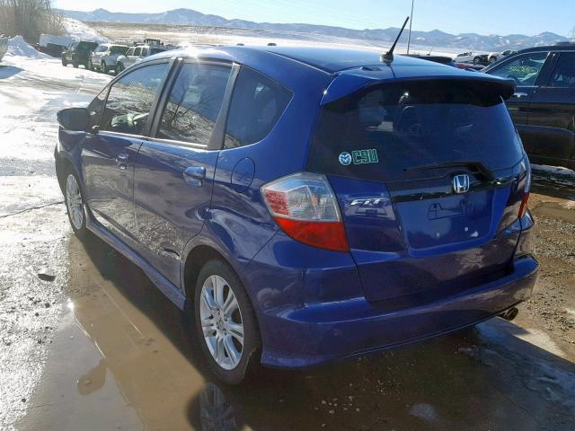 JHMGE8H43AS021807 - 2010 HONDA FIT SPORT BLUE photo 3