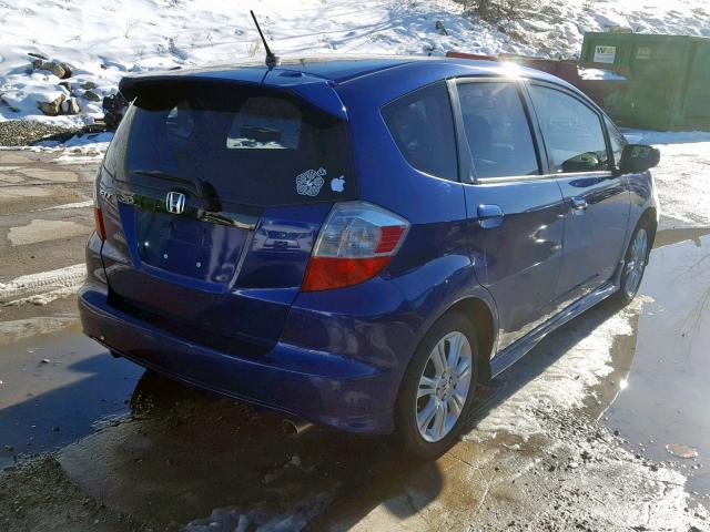 JHMGE8H43AS021807 - 2010 HONDA FIT SPORT BLUE photo 4