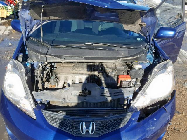 JHMGE8H43AS021807 - 2010 HONDA FIT SPORT BLUE photo 7