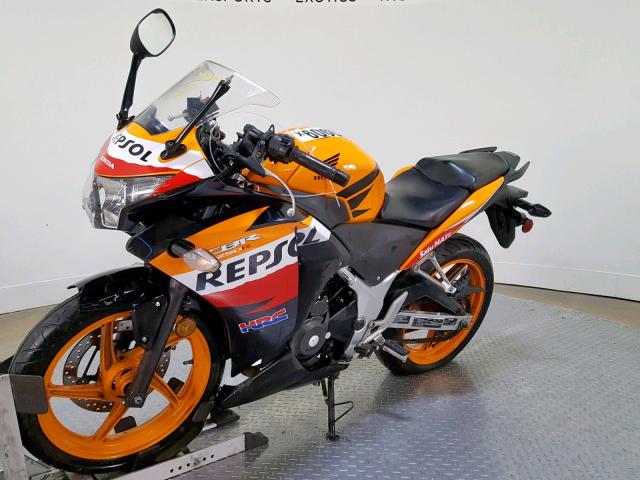 MLHMC4104D5300645 - 2013 HONDA CBR250 R ORANGE photo 4