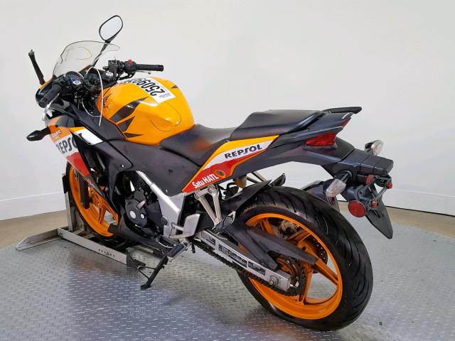 MLHMC4104D5300645 - 2013 HONDA CBR250 R ORANGE photo 6