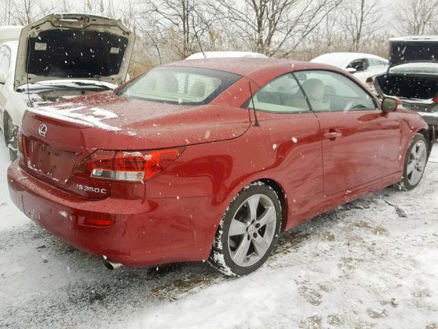 JTHFE2C2XA2504368 - 2010 LEXUS IS 350 MAROON photo 4