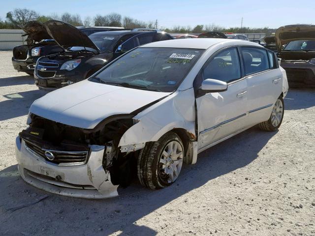 3N1AB6AP1CL762888 - 2012 NISSAN SENTRA 2.0 WHITE photo 2