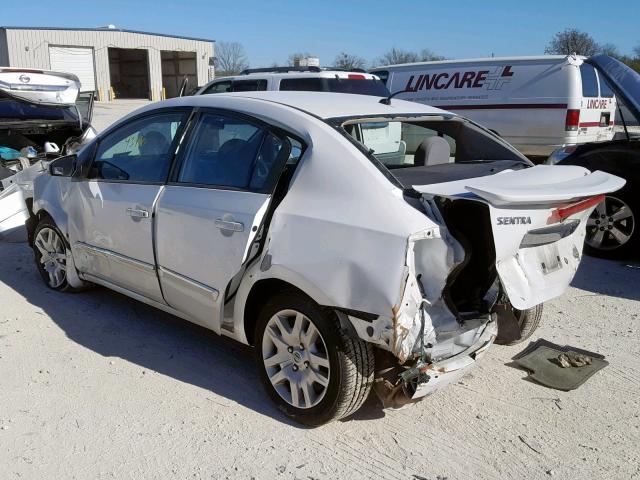 3N1AB6AP1CL762888 - 2012 NISSAN SENTRA 2.0 WHITE photo 3