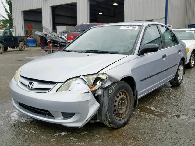 1HGES16375L011334 - 2005 HONDA CIVIC DX V SILVER photo 2