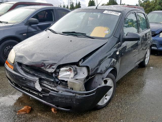 KL1TD66668B086308 - 2008 CHEVROLET AVEO BASE შავი ფოტო 2