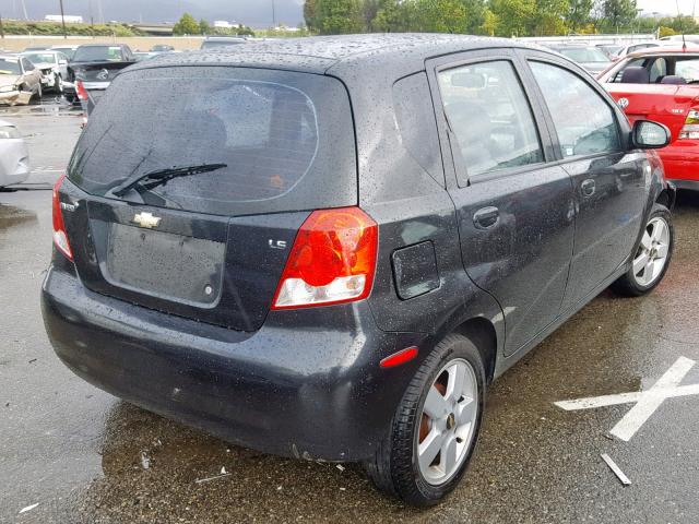 KL1TD66668B086308 - 2008 CHEVROLET AVEO BASE შავი ფოტო 4