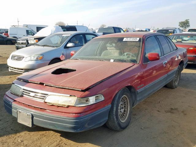 2FALP74W1PX150605 - 1993 FORD CROWN VICT RED photo 2