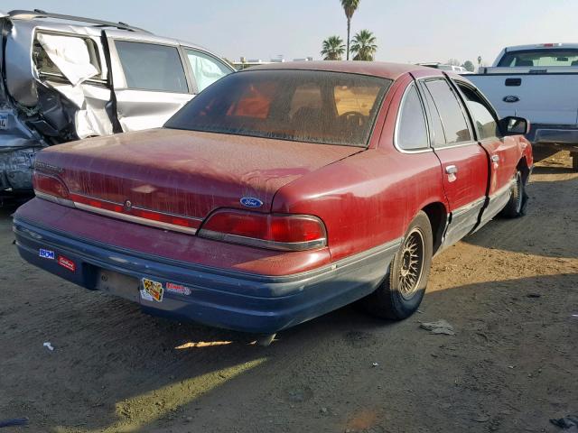 2FALP74W1PX150605 - 1993 FORD CROWN VICT RED photo 4