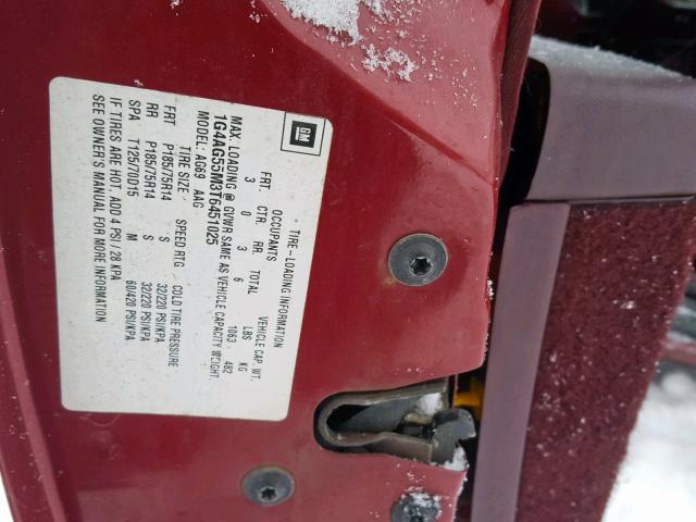 1G4AG55M3T6451025 - 1996 BUICK CENTURY SP RED photo 10
