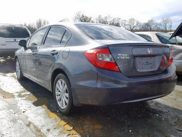 19XFB2F98CE000149 - 2012 HONDA CIVIC EXL GRAY photo 3