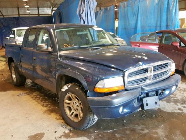 1D7HL38K04S739497 - 2004 DODGE DAKOTA QUA BLUE photo 1