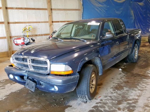 1D7HL38K04S739497 - 2004 DODGE DAKOTA QUA BLUE photo 2