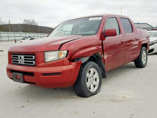 2HJYK16476H565892 - 2006 HONDA RIDGELINE BURGUNDY photo 2