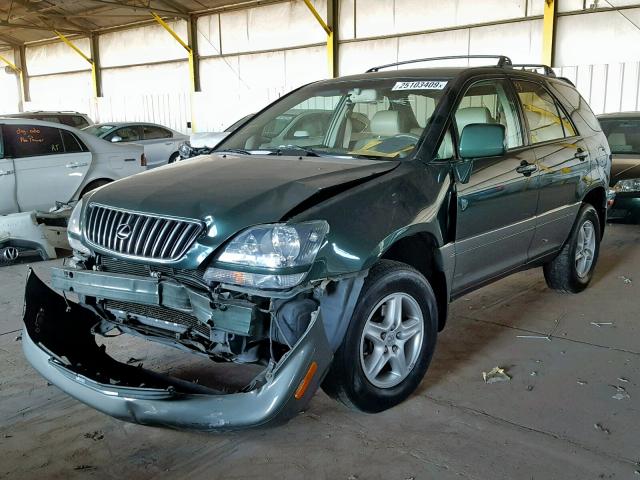 JT6HF10U6X0092629 - 1999 LEXUS RX 300 GREEN photo 2