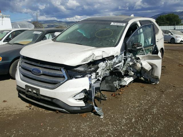 2FMPK4J86FBB68748 - 2015 FORD EDGE SEL WHITE photo 2