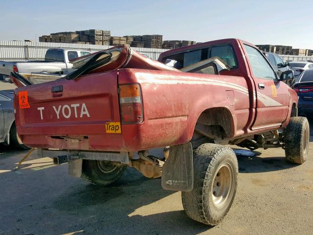 4TARN01P1PZ144792 - 1993 TOYOTA PICKUP 1/2 MAROON photo 4