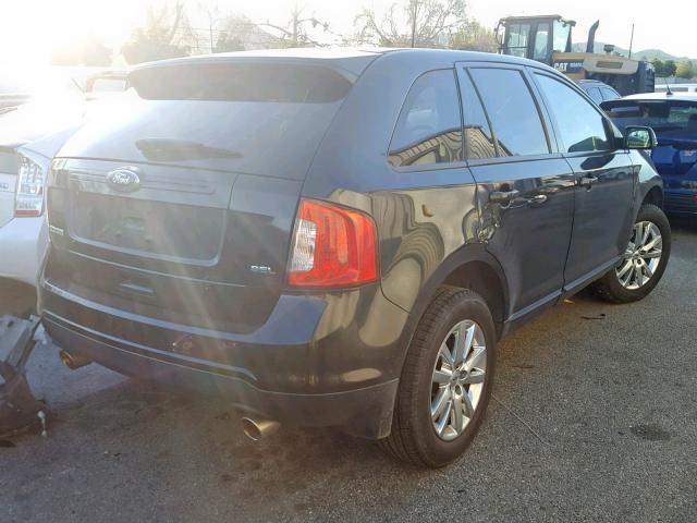 2FMDK3JC2EBA25540 - 2014 FORD EDGE SEL BLACK photo 4