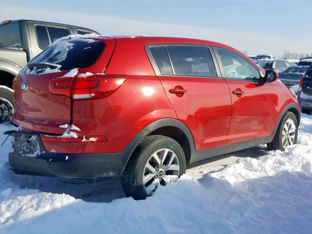 KNDPB3AC3F7742573 - 2015 KIA SPORTAGE L RED photo 4