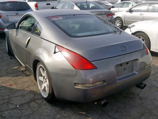 JN1AZ34D24T152216 - 2004 NISSAN 350Z COUPE GRAY photo 3