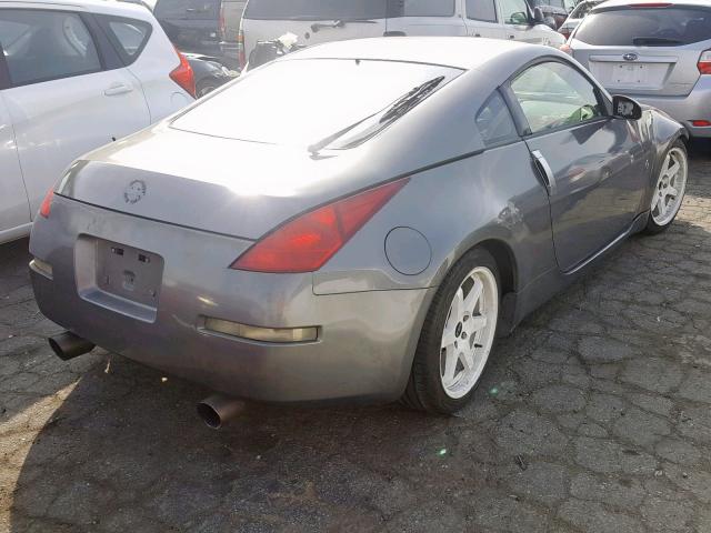 JN1AZ34D24T152216 - 2004 NISSAN 350Z COUPE GRAY photo 4