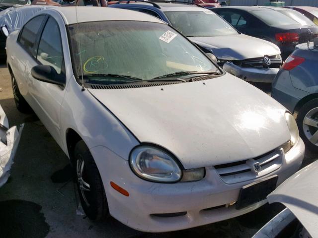 1B3ES26C42D514539 - 2002 DODGE NEON WHITE photo 1